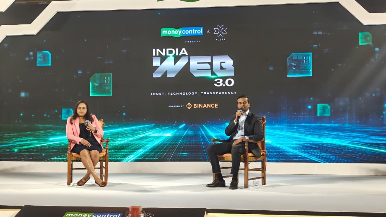 Fireside discussion on stage at India Web 3.0